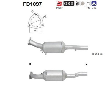 Filtro de partículas diésel FD1097
