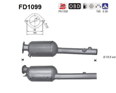 Filtro de partículas diésel FD1099