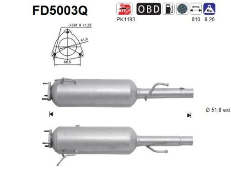 Filtro de partículas diésel FD5003Q