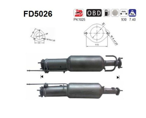 Filtro de partículas diésel FD5026