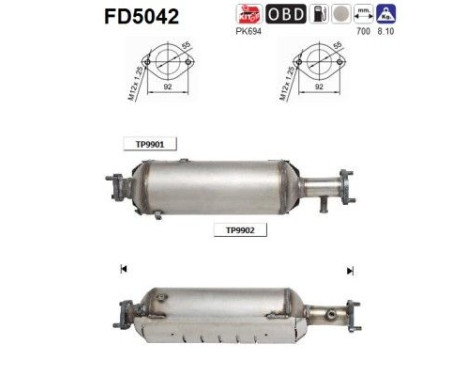 Filtro de partículas diésel FD5042