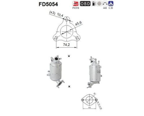 Filtro de partículas diésel FD5054