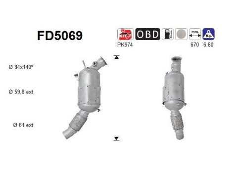 Filtro de partículas diésel FD5069