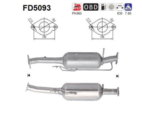 Filtro de partículas diésel FD5093