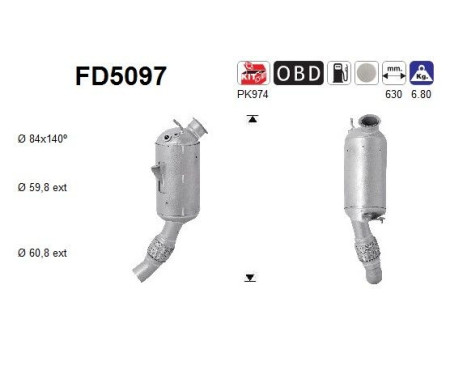 Filtro de partículas diésel FD5097