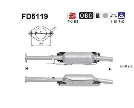 Filtro de partículas diésel FD5119