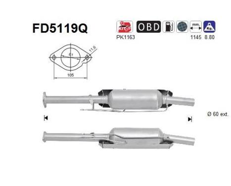 Filtro de partículas diésel FD5119Q