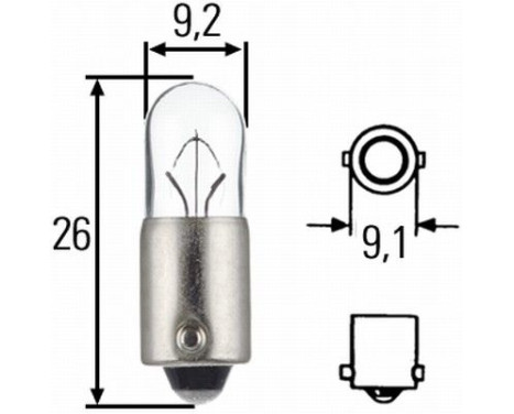 Bombillas Hella Blue Light T4W, 12V4W (2 unidades)