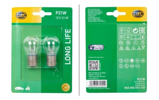 Hella Longlife P21W, 12V21W (2 unidades)