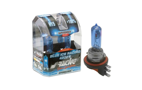 Lámparas halógenas Simoni Racing 'Blue Ice Racing' H15 (4200K) 12 V/55-15 W, juego de 2 piezas ECE-R37, Imagen 2