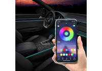 Iluminación ambiental interior LED multicolor AutoStyle de 10 piezas con control por aplicación y alcance óptico de 8