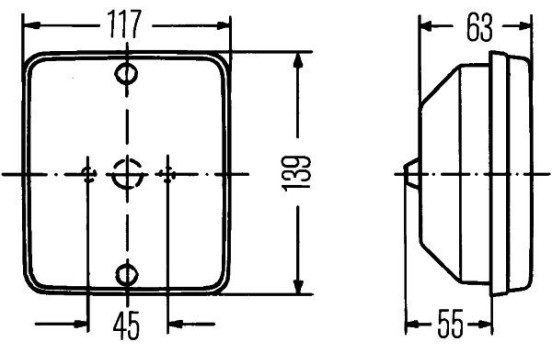 Marcha atrás. 117x139mm 12/24V 48 uds. 2ZR 003 236-057 Hella, Imagen 2