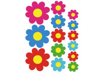 Stickervel Coloured Flowers - 24,5x32x5cm