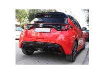 Achterbumperskirt (Diffuser) passend voor Toyota Yaris (P21) 2020- (ABS Glanzend zwart)