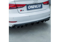 Oneway Achterbumperskirt (Diffuser) passend voor Audi S3 Sedan 8V 2013-2016 - Glanzend zwart