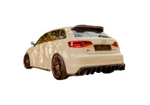 Oneway Achterbumperskirt (Diffuser) passend voor Audi S3 Sportback 8V 2013-2016 - Glanzend zwart