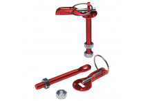 Set universele motorkaphaken/-pins - rood aluminium