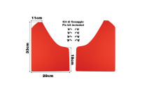 Simoni Racing Universele spatlappen set - Zwart - incl. bevestigingsschroeven - Rood ABS
