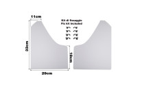 Simoni Racing Universele spatlappen set - Zwart - incl. bevestigingsschroeven - Wit ABS
