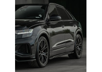 Oneway Set Sideskirts passend voor Audi Q8 S-Line &amp; SQ8 MK1 2018-2023 - Glanzend zwart
