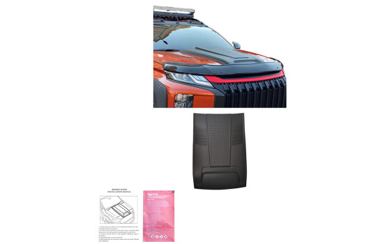 Prise d'air de capot unidirectionnelle (scoop) pour Mitsubishi L200 Triton 6 2019- - Noir mat, Image 3