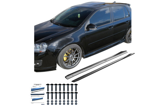 Bas de caisse à sens unique compatibles avec Volkswagen Golf V GTi/GTD 2003-2008 - Noir brillant, Image 4