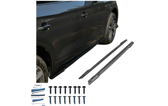 Bas de caisse unidirectionnels pour Audi SQ5 / Q5 S-Line (FY) restylée 2020-2024, y compris Sportback - Noir brillant, Image 4