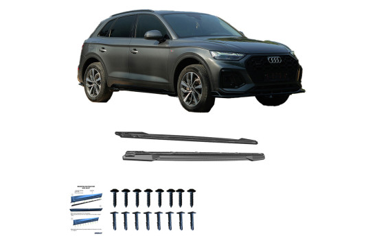 Bas de caisse unidirectionnels pour Audi SQ5 / Q5 S-Line (FY) restylée 2020-2024, y compris Sportback - Noir brillant, Image 5