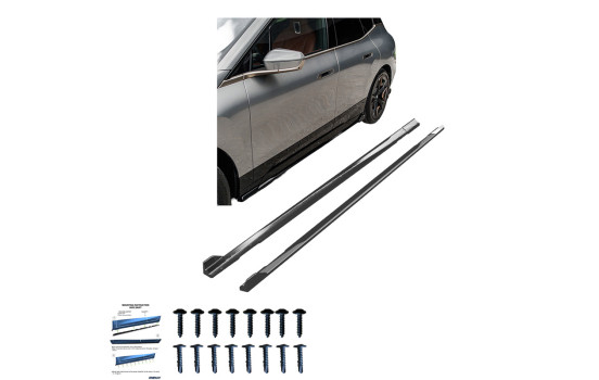 Ensemble de jupes latérales à usage unique pour BMW iX M-Pack i20 2021- - Noir brillant, Image 4