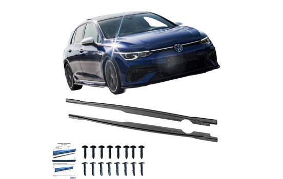 Ensemble de jupes latérales à usage unique pour Volkswagen Golf VIII HB/Variant R 2020- - Noir brillant, Image 4