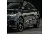 Jupes latérales unidirectionnelles pour Audi Q8 S-Line et SQ8 MK1 2018-2023 - Noir brillant