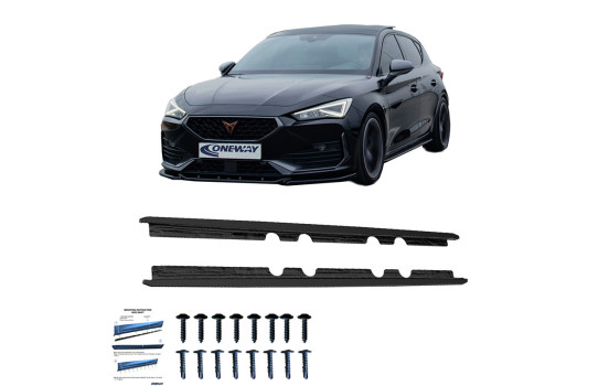 Jupes latérales unidirectionnelles pour Seat Leon IV HB/ST FR et Cupra Leon HB/ST 2020- - Noir brillant, Image 3