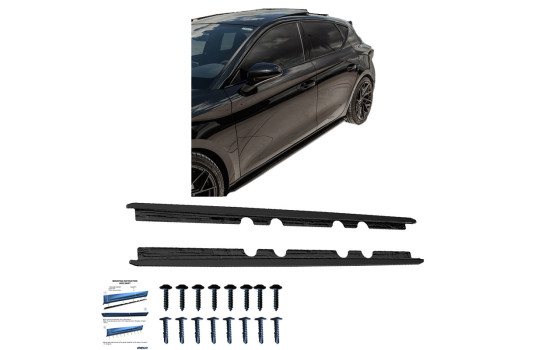 Jupes latérales unidirectionnelles pour Seat Leon IV HB/ST FR et Cupra Leon HB/ST 2020- - Noir brillant, Image 4