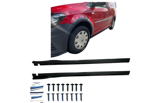Jupes latérales unidirectionnelles pour Volkswagen Caddy MK4 2015-2020 - Noir brillant, Image 7