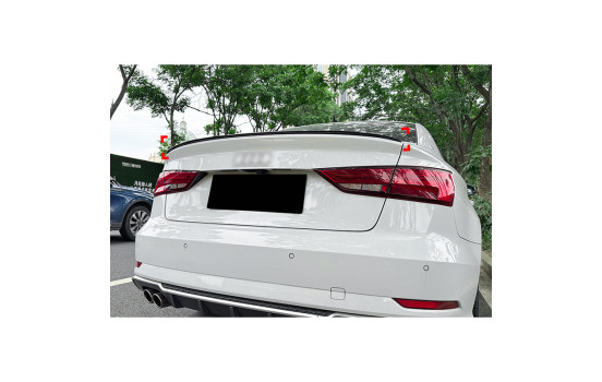 Spoiler arrière sur mesure pour Audi A3/S3 (8V) Berline 2013-2020 (ABS Noir brillant), Image 2