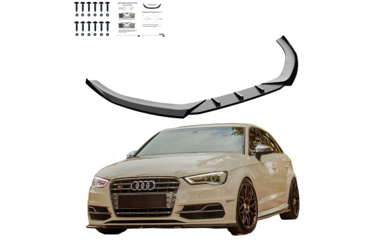 Becquet avant unidirectionnel pour Audi S3 Sportback 8V 2013-2016 – Noir brillant, Image 3