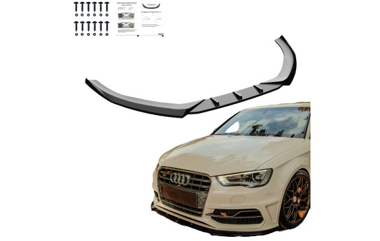 Becquet avant unidirectionnel pour Audi S3 Sportback 8V 2013-2016 – Noir brillant, Image 4