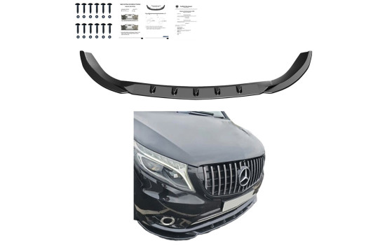 Becquet avant unidirectionnel pour Mercedes Vito W447 2014- - Noir brillant, Image 3