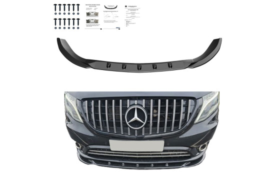 Becquet avant unidirectionnel pour Mercedes Vito W447 2014- - Noir brillant, Image 4