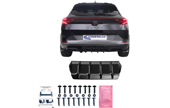 Diffuseur de pare-chocs arrière Oneway pour Cupra Formentor 2020-2024 - Noir brillant, Image 4