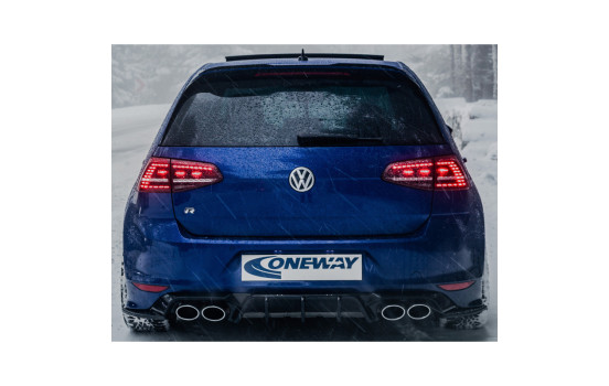 Diffuseur de pare-chocs arrière Oneway pour Volkswagen Golf VII HB R 2013-2016 - Noir brillant