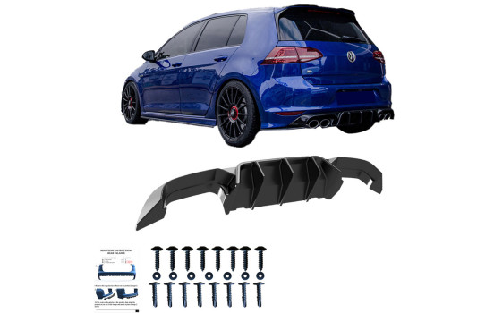 Diffuseur de pare-chocs arrière Oneway pour Volkswagen Golf VII HB R 2013-2016 - Noir brillant, Image 3