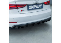 Diffuseur de pare-chocs arrière unidirectionnel pour Audi S3 Berline 8V 2013-2016 – Noir brillant