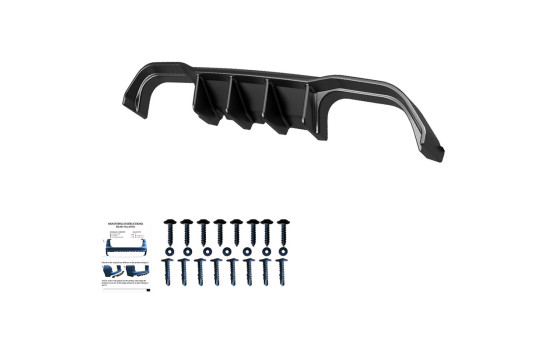 Diffuseur de pare-chocs arrière unidirectionnel pour BMW M4 F82 2014-2021 – Noir brillant, Image 5