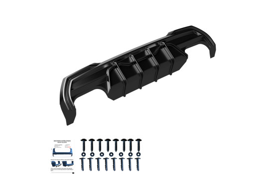 Diffuseur de pare-chocs arrière unidirectionnel pour BMW Série 1 F40 M-Pack/M135i 2019- - Noir brillant, Image 8