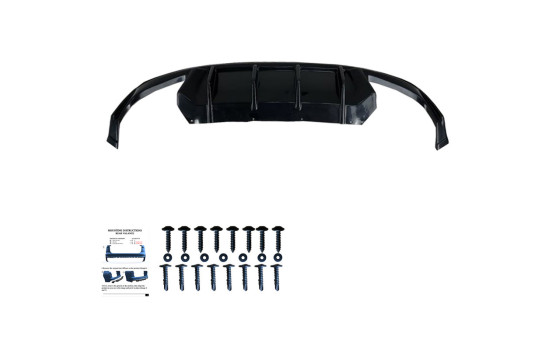 Diffuseur de pare-chocs arrière unidirectionnel pour Skoda Octavia IV RS HB/Kombi 2020- - Noir brillant