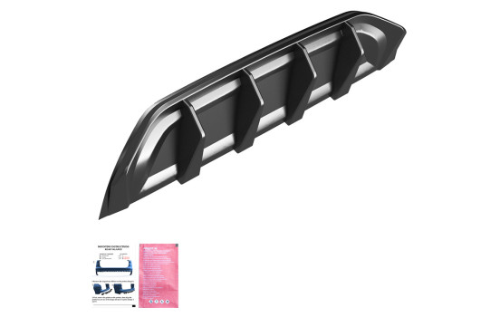 Diffuseur de pare-chocs arrière unidirectionnel pour Volkswagen Tayron (R41) 2024- - Noir brillant