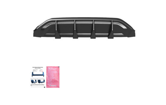 Diffuseur de pare-chocs arrière unidirectionnel pour Volkswagen Tayron (R41) 2024- - Noir brillant, Image 2