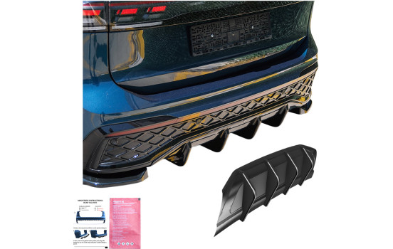 Diffuseur de pare-chocs arrière unidirectionnel pour Volkswagen Tiguan III (CT1) 2024- - Noir brillant, Image 5