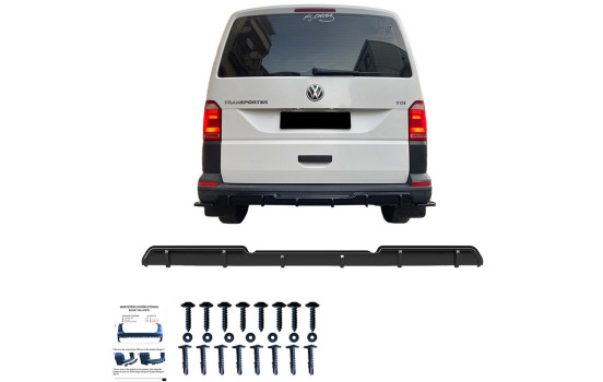 Diffuseur de pare-chocs arrière unidirectionnel pour Volkswagen Transporter T6/T6.1 2015-2022 - Brillant, Image 4